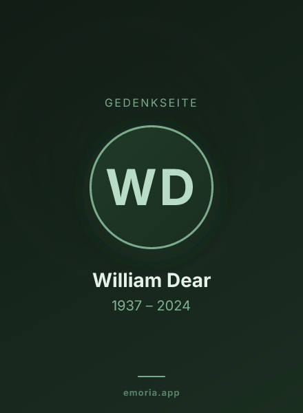 Gedenkportrait von William Dear