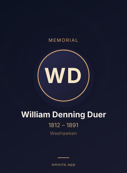 Memorial portrait of William Denning Duer