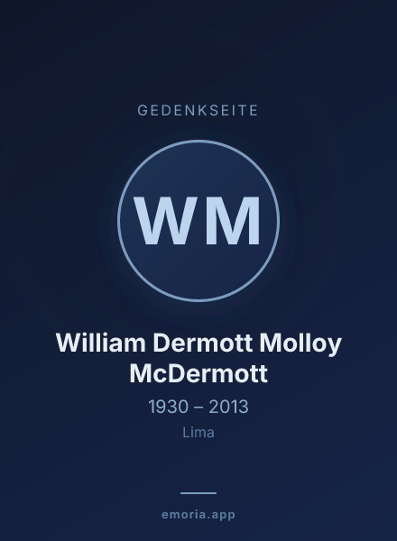 Gedenkportrait von William Dermott Molloy McDermott