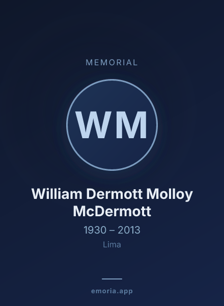 Memorial portrait of William Dermott Molloy McDermott
