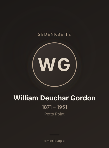 Gedenkportrait von William Deuchar Gordon
