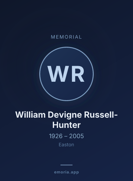 Memorial portrait of William Devigne Russell-Hunter
