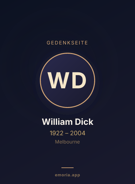 Gedenkportrait von William Dick