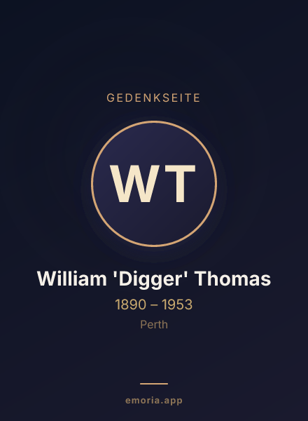 Gedenkportrait von William 'Digger' Thomas