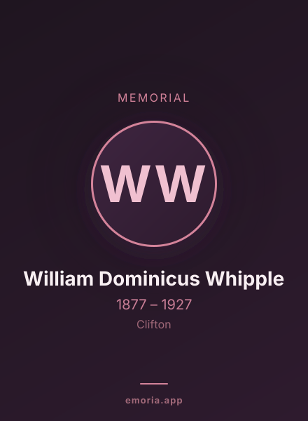 Memorial portrait of William Dominicus Whipple