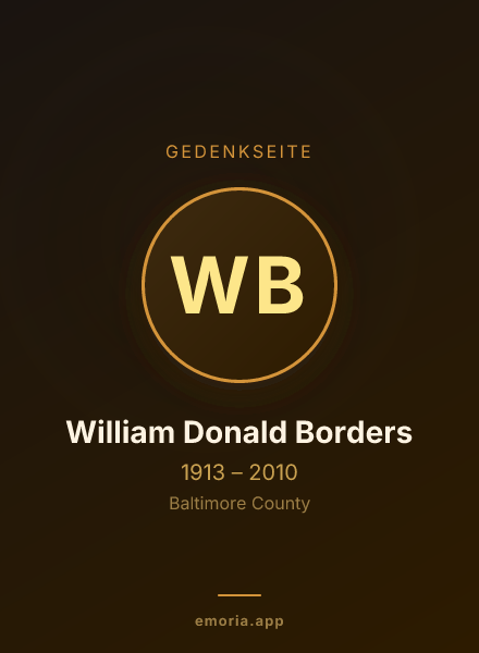 Gedenkportrait von William Donald Borders