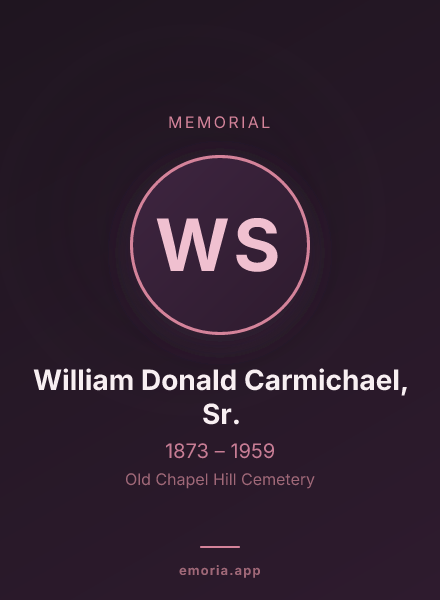 Memorial portrait of William Donald Carmichael, Sr.