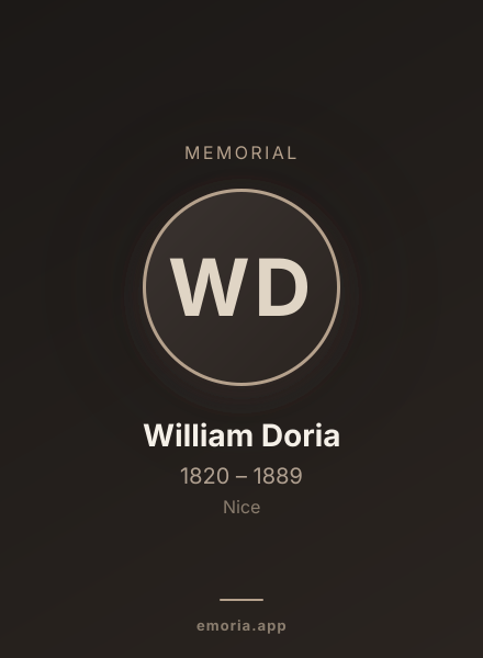 Memorial portrait of William Doria