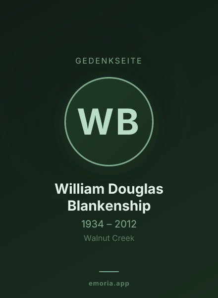 Gedenkportrait von William Douglas Blankenship