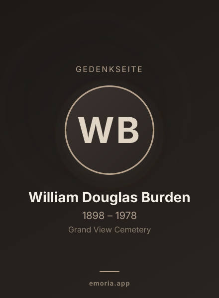 Gedenkportrait von William Douglas Burden