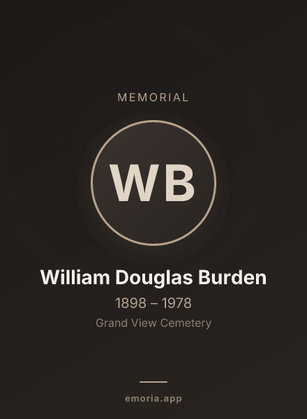 Memorial portrait of William Douglas Burden