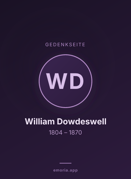 Gedenkportrait von William Dowdeswell