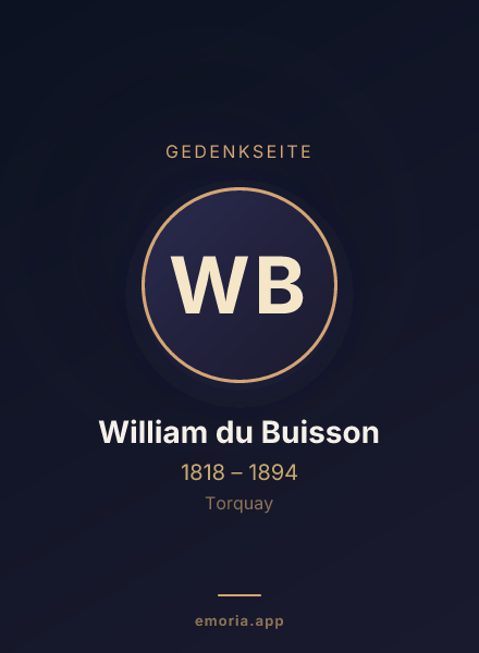 Gedenkportrait von William du Buisson