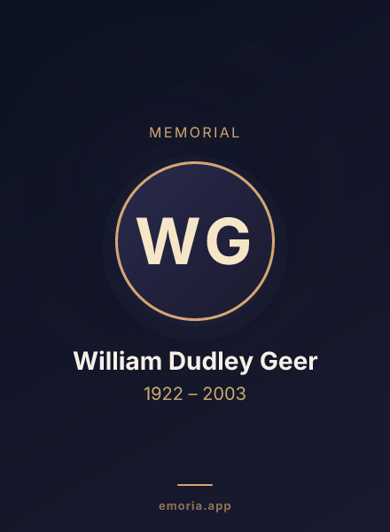 Memorial portrait of William Dudley Geer