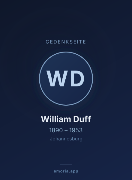 Gedenkportrait von William Duff