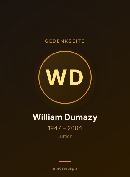 Gedenkportrait von William Dumazy