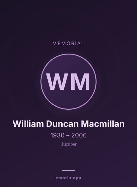 Memorial portrait of William Duncan Macmillan