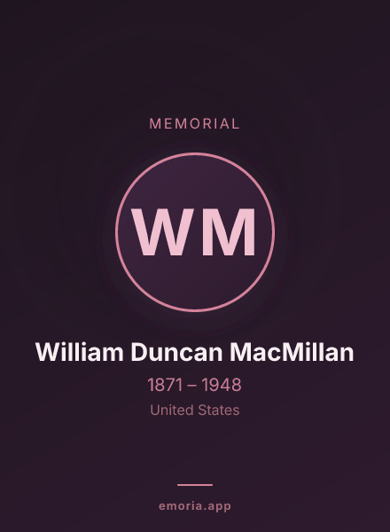 Memorial portrait of William Duncan MacMillan