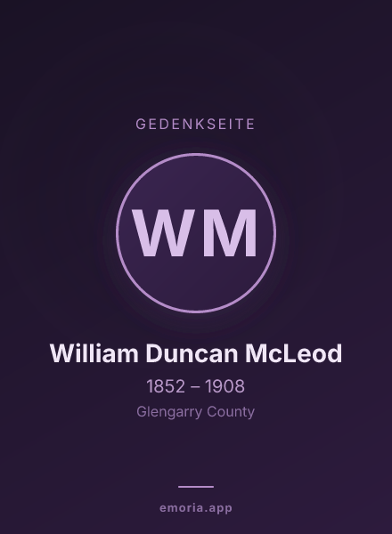 Gedenkportrait von William Duncan McLeod