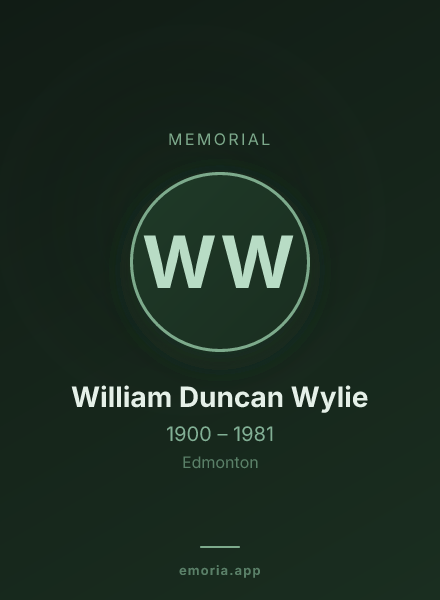 Memorial portrait of William Duncan Wylie