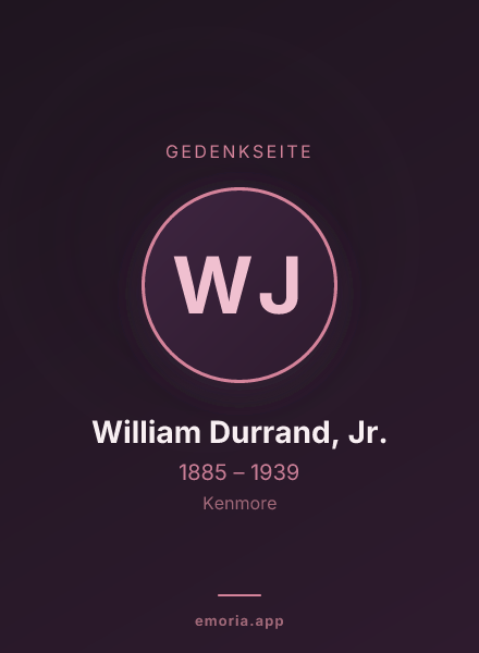 Gedenkportrait von William Durrand, Jr.
