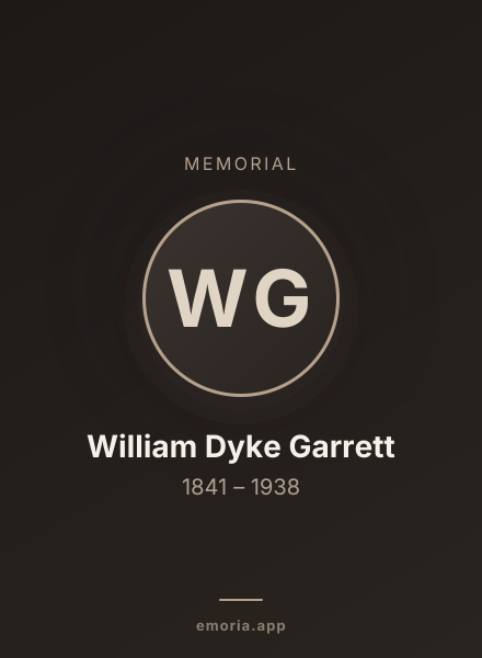 Memorial portrait of William Dyke Garrett