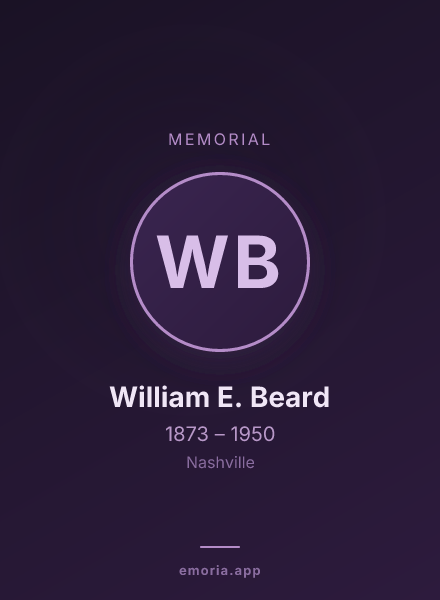 Memorial portrait of William E. Beard