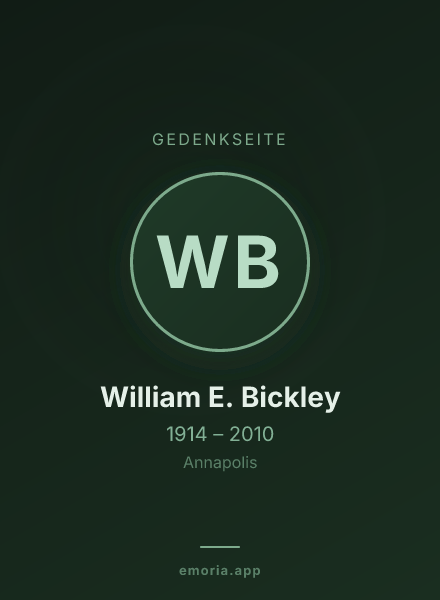 Gedenkportrait von William E. Bickley