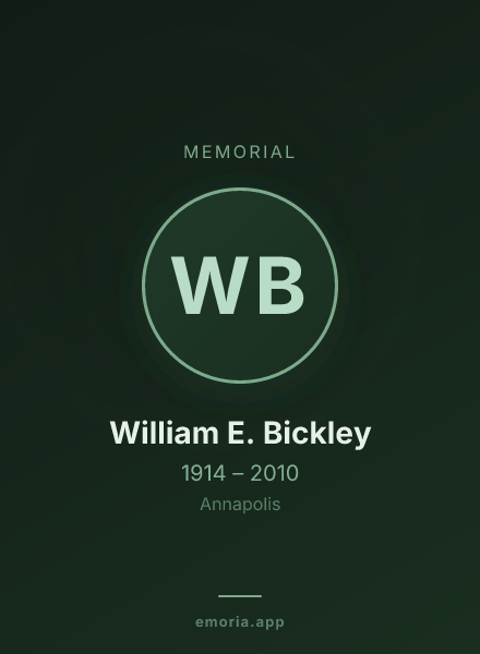 Memorial portrait of William E. Bickley