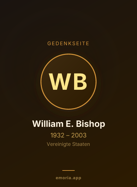 Gedenkportrait von William E. Bishop