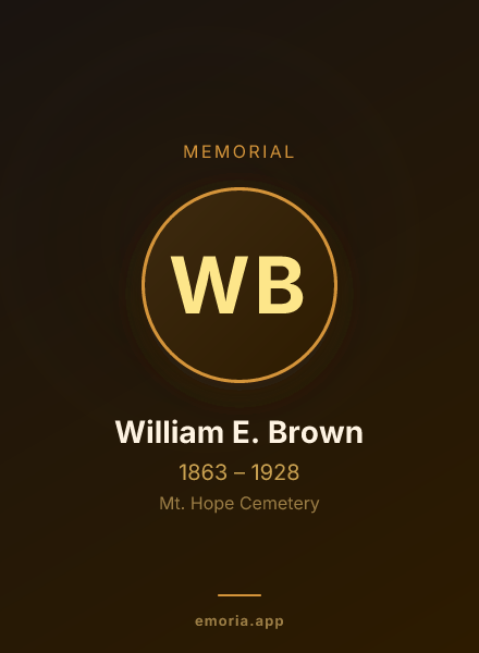 Memorial portrait of William E. Brown