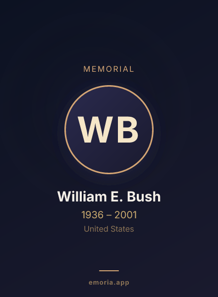 Memorial portrait of William E. Bush