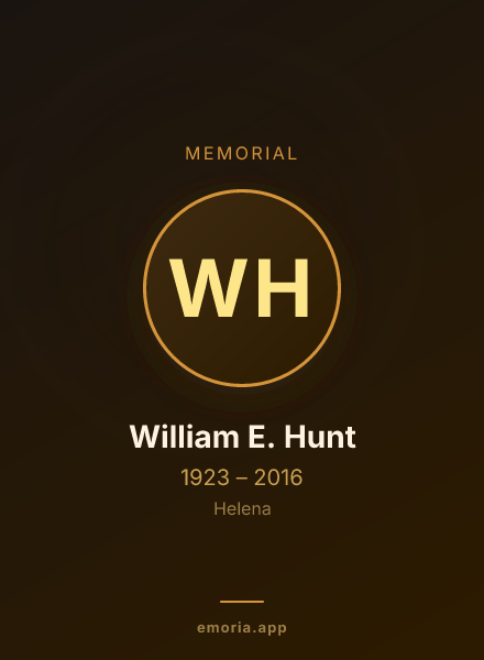 Memorial portrait of William E. Hunt