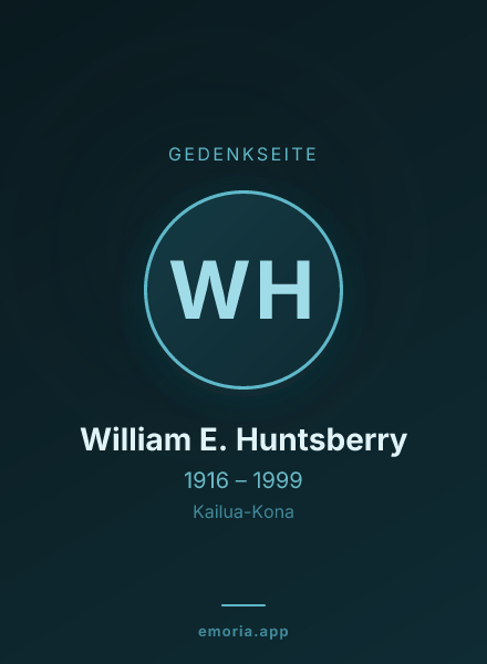 Gedenkportrait von William E. Huntsberry
