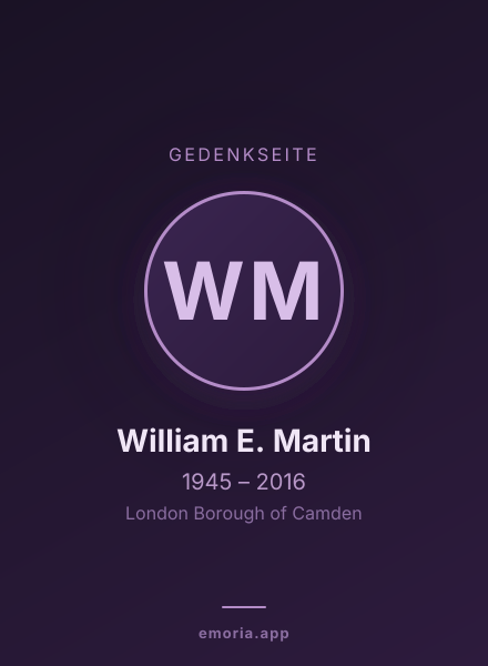 Gedenkportrait von William E. Martin