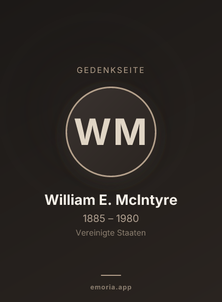 Gedenkportrait von William E. McIntyre