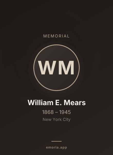 Memorial portrait of William E. Mears