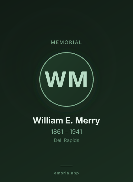 Memorial portrait of William E. Merry