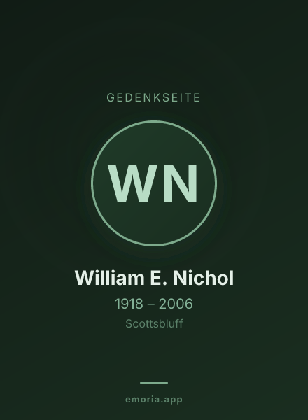 Gedenkportrait von William E. Nichol