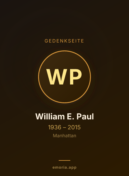 Gedenkportrait von William E. Paul