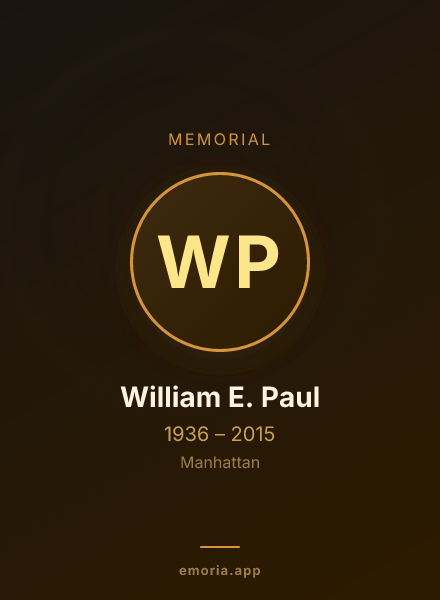 Memorial portrait of William E. Paul