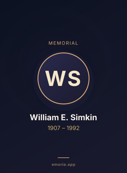 Memorial portrait of William E. Simkin