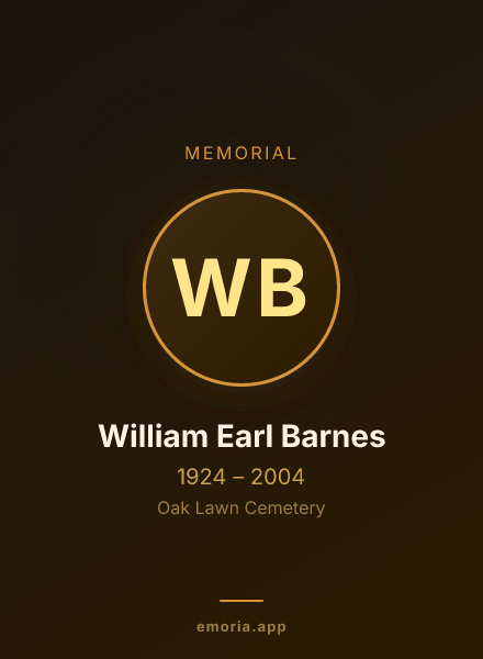 Memorial portrait of William Earl Barnes