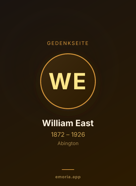 Gedenkportrait von William East