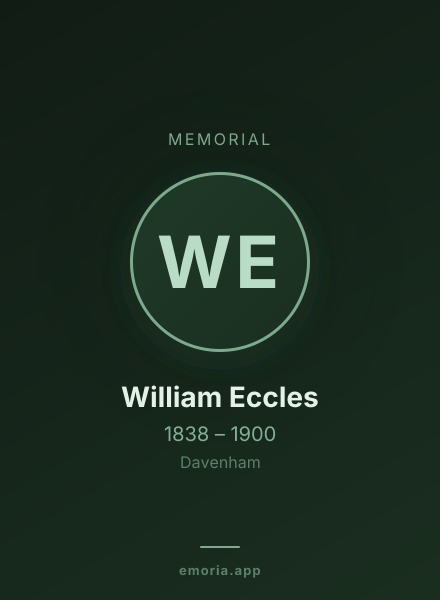 Memorial portrait of William Eccles