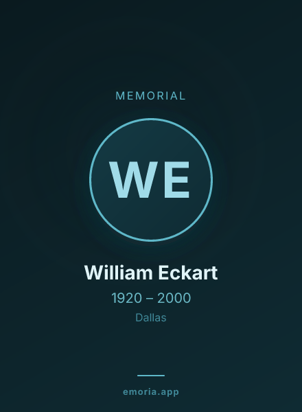Memorial portrait of William Eckart