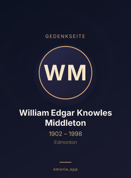 Gedenkportrait von William Edgar Knowles Middleton