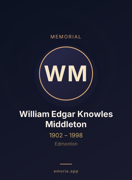 Memorial portrait of William Edgar Knowles Middleton