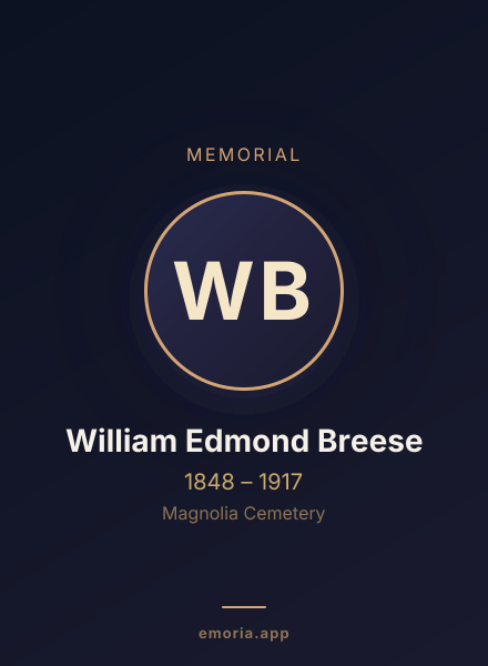 Memorial portrait of William Edmond Breese