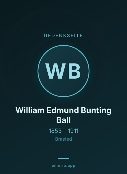 Gedenkportrait von William Edmund Bunting Ball